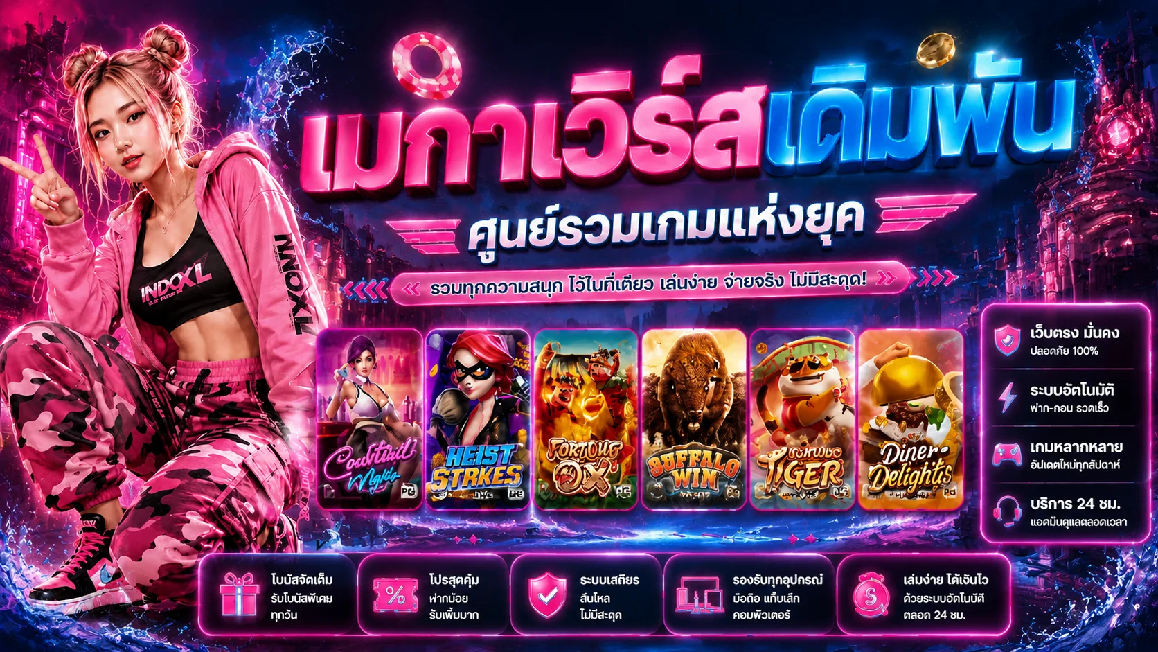 สล็อตออนไลน์ OHO789 รวมค่ายดังทุกค่าย PG Pragmatic Hacksaw